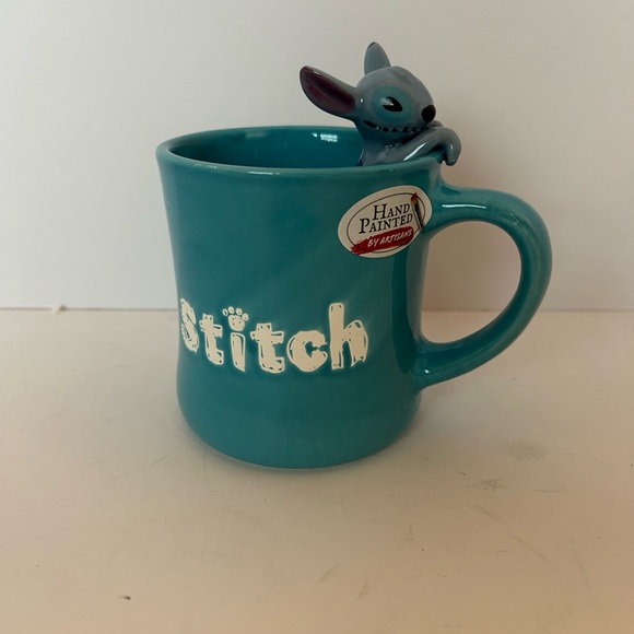 Other - STITCH! Disney Hand painted Blue Lilo & Stitch Mug 3D Coffee Cup NEW